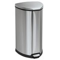 Safco 10 gal Triangular Trash Can, Stainless Steel, Top Door, Steel 9687SS